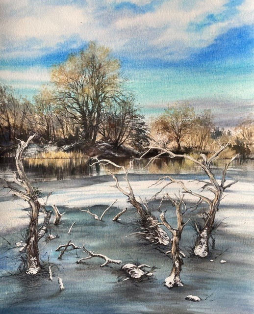 Jill Draper Across the lake 560x660 watercolour